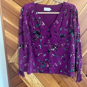 TANYA TAYLOR  size 4 gorgeous Floral silk blouse